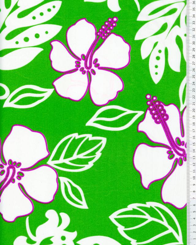Polynesian fabric TAMARI Green - Tissushop